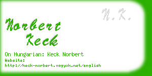 norbert keck business card